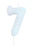white number 7 age cake candle toppers