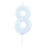 white number 8 age cake candle toppers