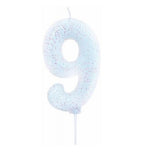 white number 9 age cake candle toppers