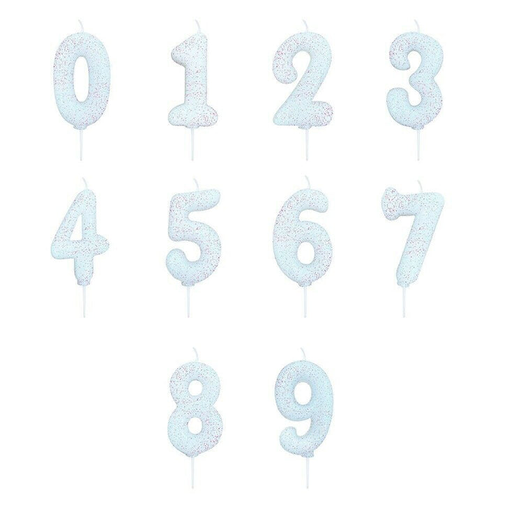 white number age cake candle toppers