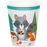 Woodland wildlife nature birthday party cups