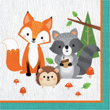 Woodland wildlife nature birthday party paper napkins