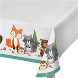 Woodland wildlife nature birthday party tablecover